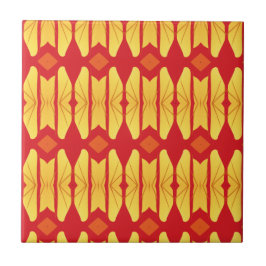 Azulejo De Cerâmica Design geométrico da chama laranja dourada