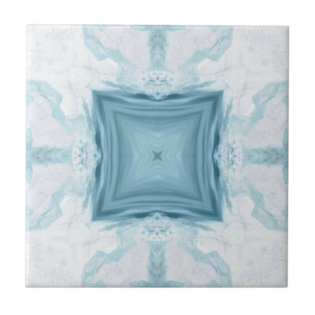 Azulejo De Cerâmica Design geométrico de diamante de Turquoise aqua (Frente)