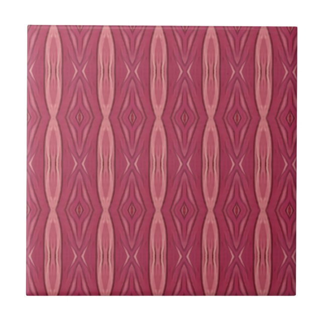 Azulejo De Cerâmica Design geométrico de fuchsia a rosa (Frente)