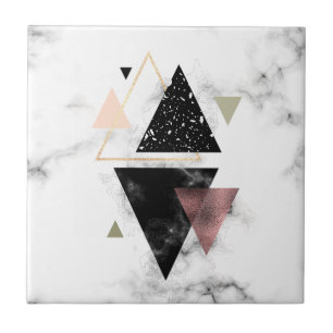 Azulejo De Cerâmica Design geométrico de mármore do metal