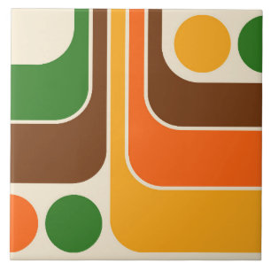 Azulejo De Cerâmica Design Geométrico do Estilo Retroativo dos anos 70
