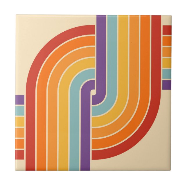 Azulejo De Cerâmica design Geométrico dos anos 70 (Frente)