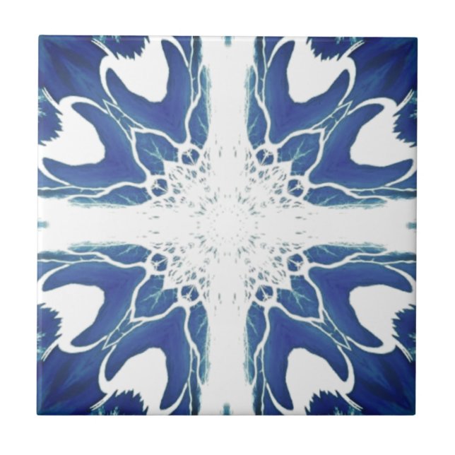 Azulejo De Cerâmica design geométrico marinho azul  (Frente)