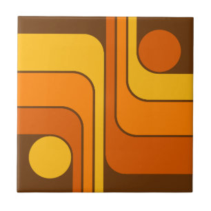 Azulejo De Cerâmica Design Geométrico MCM Estilo Retrô Anos 70
