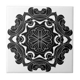 Azulejo De Cerâmica Design geométrico preto e branco