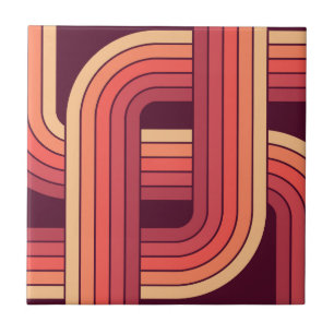 Azulejo De Cerâmica Design Geométrico Retro MCM Anos 70