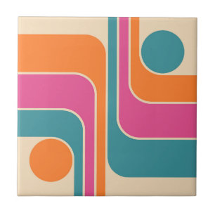 Azulejo De Cerâmica Design Geométrico Retro Mod