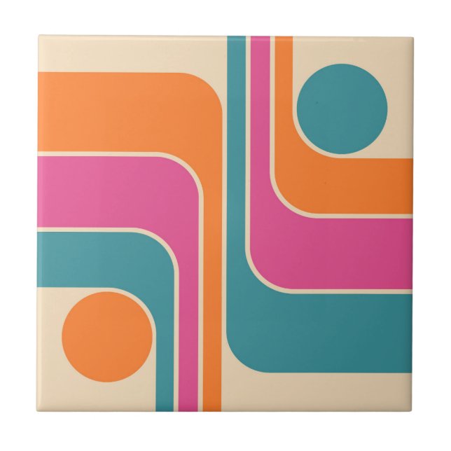 Azulejo De Cerâmica Design Geométrico Retro Mod (Frente)