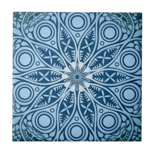 Azulejo De Cerâmica Design gráfico azul de Starburst