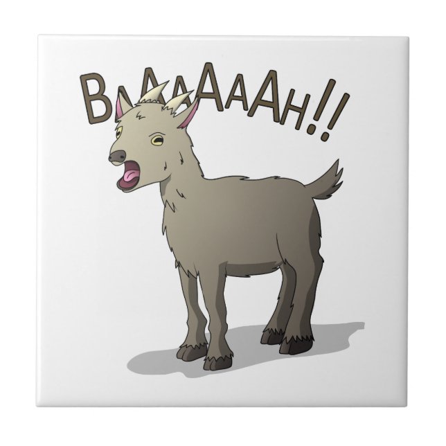 Azulejo De Cerâmica Design gritando do macarronete do Doodle da cabra (Frente)