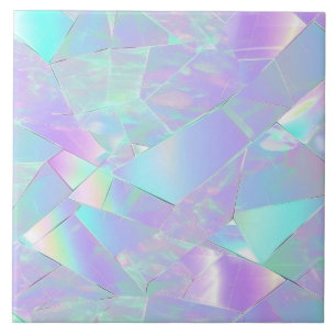 Azulejo De Cerâmica Design Iridescente Azul e Roxo