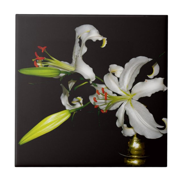 Azulejo De Cerâmica Design irlandês - Coleção de latas e flores (Frente)