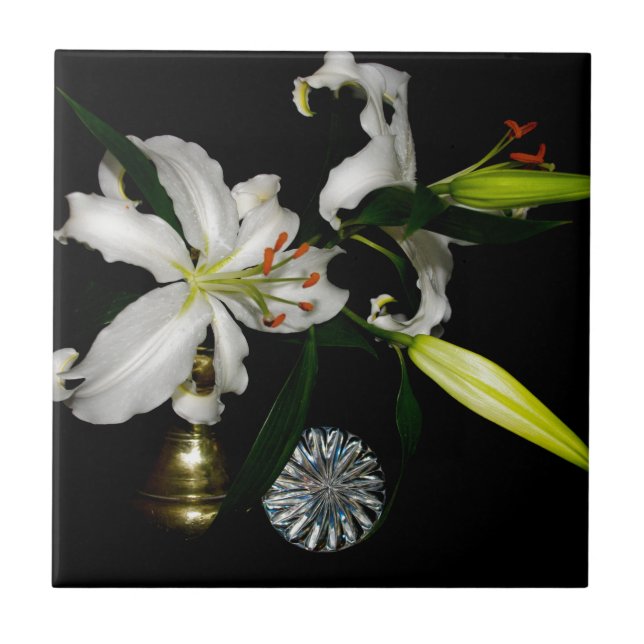 Azulejo De Cerâmica Design irsh - Coleção de latas e flores (Frente)