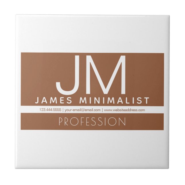 Azulejo De Cerâmica Design mínimo profissional moderno | Castanho e Br (Frente)