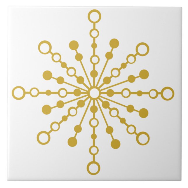 Azulejo De Cerâmica Design Moderno do século Médio Atômico (Frente)