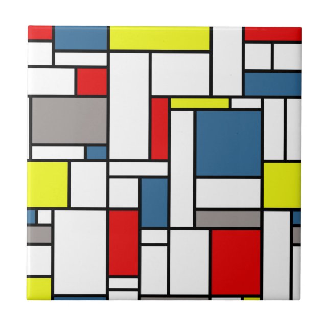Azulejo De Cerâmica Design mondrian (Frente)