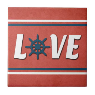 Azulejo De Cerâmica Design náutica de amor
