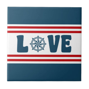 Azulejo De Cerâmica Design náutica de amor
