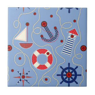 Azulejo De Cerâmica Design náutico dos retalhos