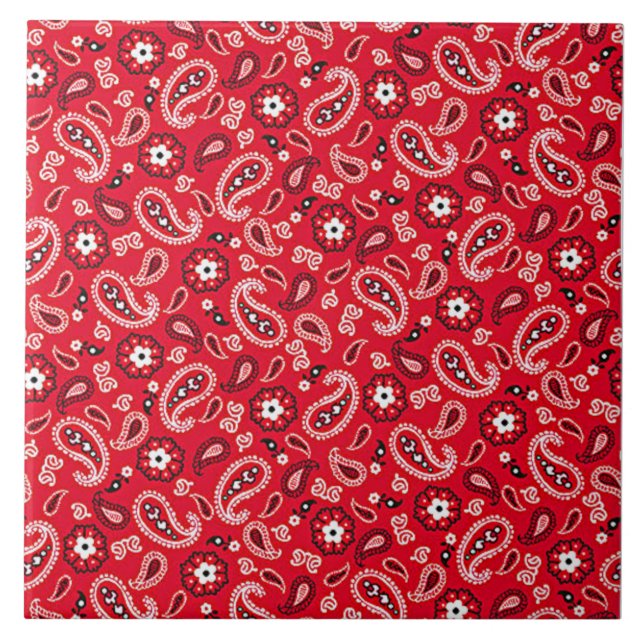 Azulejo De Cerâmica Design popular do Vermelho Ocidental (Frente)