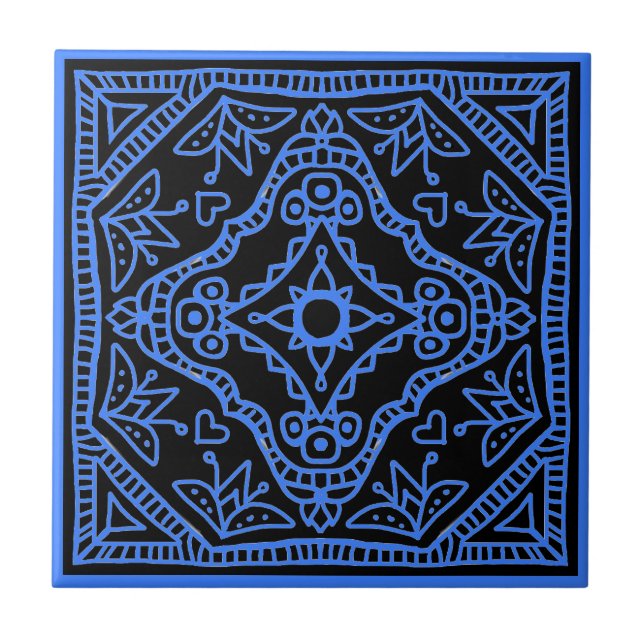 Azulejo De Cerâmica Design preto (Frente)
