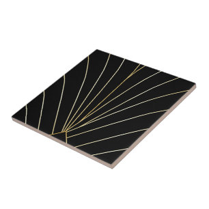 Azulejo De Cerâmica Design Preto Art Déco