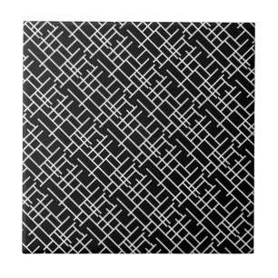 Azulejo De Cerâmica Design preto bonito do abstrato do branco