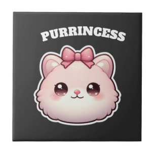 Azulejo De Cerâmica Design Princesa Fofa Arco de Gatinho Rosa