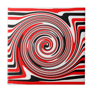 Azulejo De Cerâmica design psíquico branco vermelho e preto