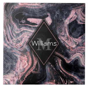 Azulejo De Cerâmica design rosa na moda abstrato marbleized