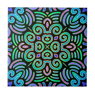 Azulejo De Cerâmica design simétrico em cores legal