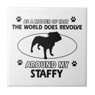 Azulejo De Cerâmica Design staffy engraçado