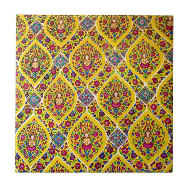 Azulejo De Cerâmica Design tailandês de buddha (Frente)