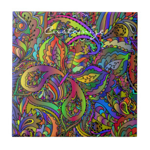 Azulejo De Cerâmica Design Thunder_Cove Hippie Groovy Psicedélico