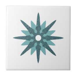 Azulejo De Cerâmica Design Turquoise Star do Solteiro Moderno do Sécul