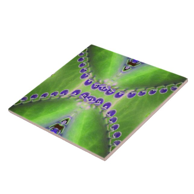 Azulejo De Cerâmica Design verde e roxo (Lateral)