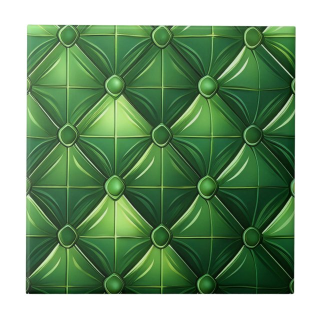 Azulejo De Cerâmica Design verde tufado (Frente)
