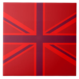 Azulejo De Cerâmica Design vermelho de Union Jack do acento