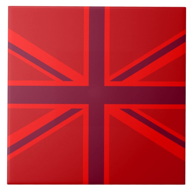 Azulejo De Cerâmica Design vermelho de Union Jack do acento (Frente)