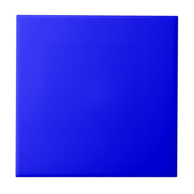 Azulejo De Cerâmica Designer Personalizado de Cor Azul (Frente)