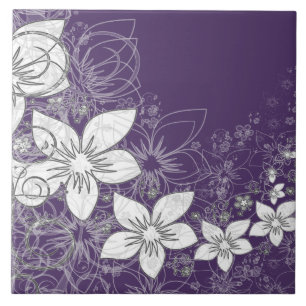Azulejo De Cerâmica Deslocamento Floral Dacil no Azulejo cerâmico de