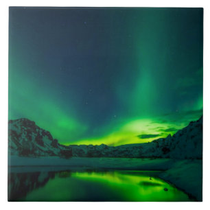 Azulejo De Cerâmica Deslumbrante Aurora Verde