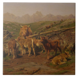 Azulejo De Cerâmica Desmame dos vitelos (criação de vacas)