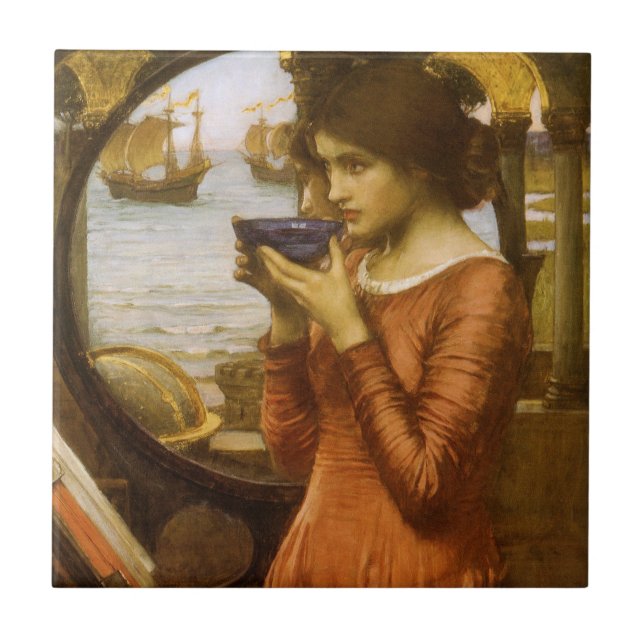 Azulejo De Cerâmica Destino por John William Waterhouse (Frente)