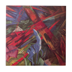 Azulejo De Cerâmica Destinos Animais de Franz Marc, Arte Cubista Vinta