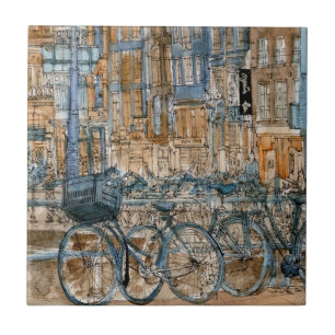 Azulejo De Cerâmica Destinos  Visualização Nova Iorque de Aquarela