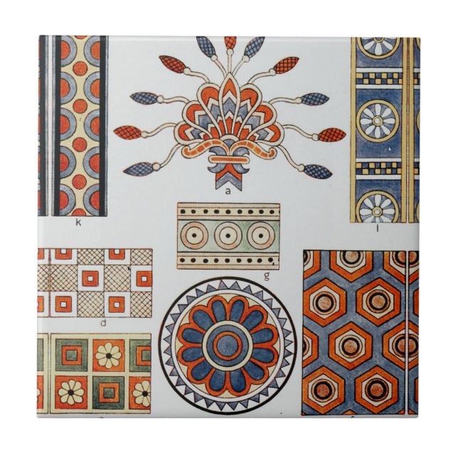 Azulejo De Cerâmica Details Of Decoration Ancient Assyrian Costume  (Frente)