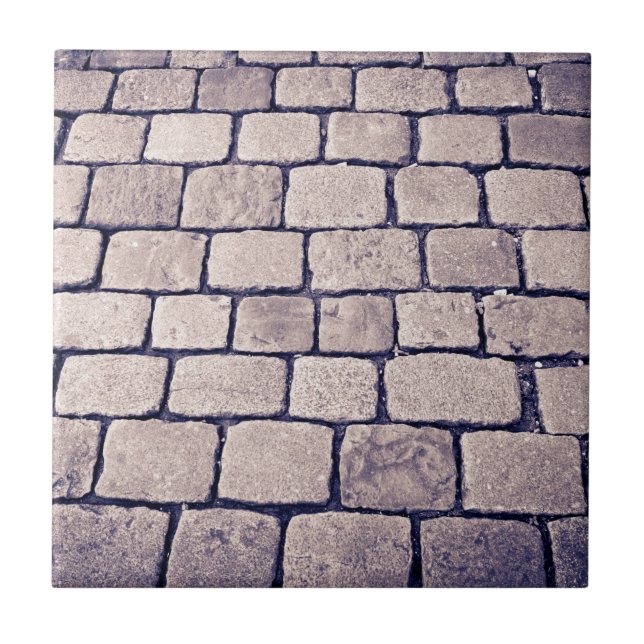 Azulejo De Cerâmica Detalhe da Rua de Paralelepípedos, Horizontal (Frente)