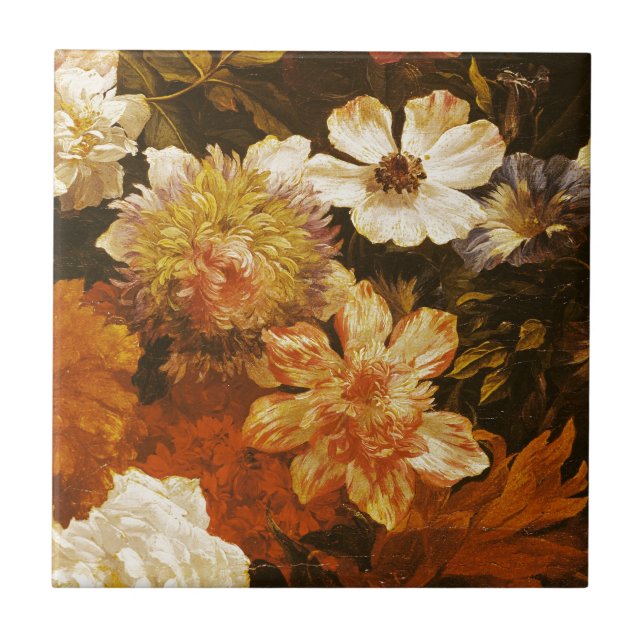 Azulejo De Cerâmica Detalhe das flores (óleo em canvas) (Frente)
