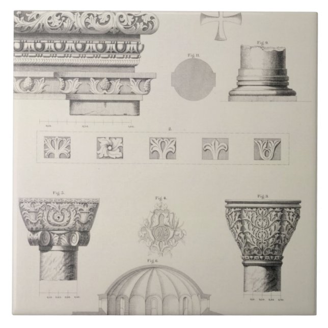 Azulejo De Cerâmica Detalhes de seção transversal e arquitectónicos de (Frente)